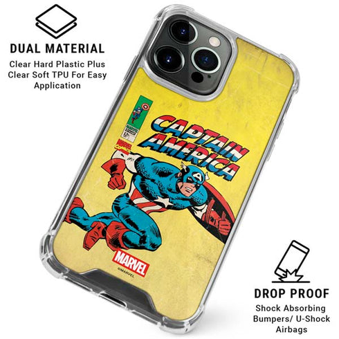Marvel Classic Comics Captain America iPhone 15 Pro Max Clear Case